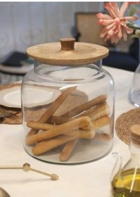 Resim The Mia Madera Kapaklı Saklama Kavanozu 23x20x20 Cm Cam0384 