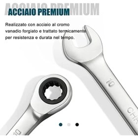 Resim Cırcır Anahtarı 10 Mm, Ingiliz Anahtarı Ingiliz Anahtarı Ingiliz Anahtarı Cr-V Mat Krom Yüzeyli 