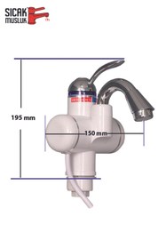 Resim Sıcak Musluk Elektrikli Ani Su Isıtıcı Termal Şofben Musluk Lavaboya Monteli Asg-3b 