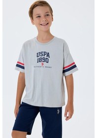 Resim U.S. Polo Assn. U.s. Polo Assn Erkek Çocuk 2 Li Bermuda T-şhirt Takım Gri-2305 Gri 