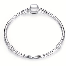 Resim 1 adet Kadınlar için Hipoalerjenik Gümüş Bileklik, Moda 3mm Yılan Kemikli Şanslı Bilezik, El Yapımı Boncuklu Temel Zincir, Hediye Bileklik, Eşsiz Güvenlik Görünmez Toka ile Birleştirilmiş, Düşmeyi Önleyen, Dayanıklı ve Uzun Ömürlü 