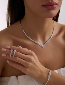 Resim 14 Ayar Beyaz Gerdanlık Altın Düğün Seti 