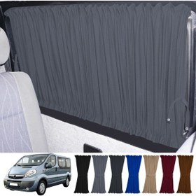 Resim Oto Pandami Opel Vivaro A 2001-2014 Uyumlu Gri Raylı Oto Perde Takımı 