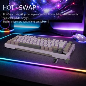 Resim Inca IKG-455 Empousa Gasket Blue Swıtch Rgb Mekanık Gamıng Klavye-Beyaz 