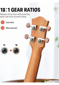Resim Donner Maun Tenor Ukulele Professional Tenor Ukelele Başlancıç Seti Natural 