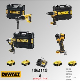 Resim Dewalt DCH133NT + DCD805NT + DCF887NT + DCF850N 4 Adet 5 Amper Akü + Şarj Aleti Set 