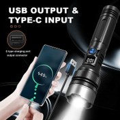Resim Ultra-Bright LED El Feneri Dijital Ekran ile - USB Şarj Edilebilir, Uzatılabilir Alüminyum Alaşım Fener, Lityum Pil, Taktik Tasarım için Açık Hava Acil Işıklandırma, Kamp Ekipmanı | Yüksek Parlaklık El Feneri | Dayanıklı El Feneri 