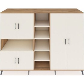 Resim Kronos Dolap 13 Raflı 6 Kapaklı 220x59x163 Çam-aytaşı Çam-aytaşı 