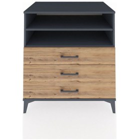 Resim Kronos Şifonyer 2 Raflı 3 Çekmeceli 88x59x96 Antrasit-çam Antrasit 