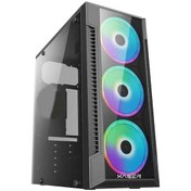 Resim MG3147 3x Rainbow Fan USB 3.0 Powersız ATX Oyuncu Kasası Xaser