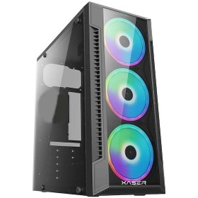 Resim MG3147 3x Rainbow Fan USB 3.0 Powersız ATX Oyuncu Kasası 
