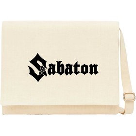 Resim Sabaton Logo Krem Kanvas Postacı Çantası - Krem 