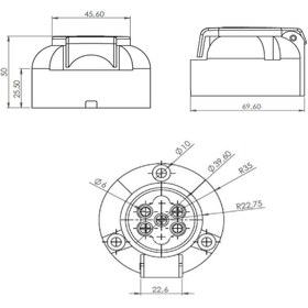 Resim Römork Soketi - Metal - 5 Pin 