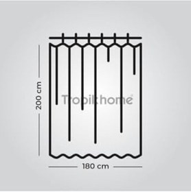 Resim Home Banyo Perdesi - Tek Kanat Polyester Kumaş 180x200 Cm Siyah 