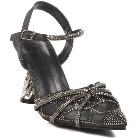 Resim Guja Siyah Taş İşlemeli Kadın Abiye Ayakkabı Çok Renkli 