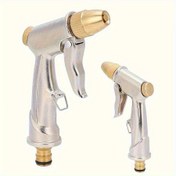 Resim Yüksek Basınçlı Çinko Alaşımlı Bahçe Hortum Nozulu - Ayarlanabilir Püskürtme Modu (Akış/Buhar), Ergonomik Tasarım, Dayanıklı Pirinç Nozul, Çim Bakımı, Araba Yıkama ve Bahçe İşleri için Uygun 