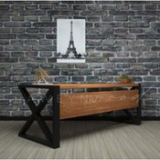 Resim deryawood Raweyn Silver Ahşap Çalışma Masası 200x85x76 Cm-ön Ahşap 