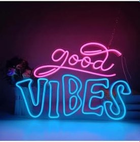 Resim Dekoraven Good Vibes Neon Led Tabela Dekoratif Aydınlatma, arcaderaven 