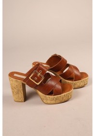 Resim Ronika Platform Topuklu Terlik Taba-8227 Taba 