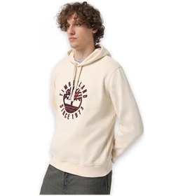Resim Timberland Tb0a6vgt Holiday Graphic Hoodie Krem Erkek Sweatshirt Krem 