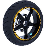 Resim Moto GP Yarış Bayraklı Limon Sarısı Jant Şeridi Sticker Çınar Extreme 
