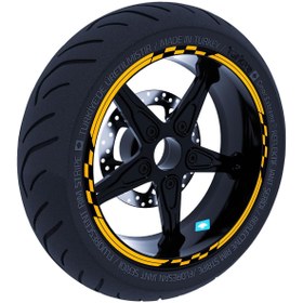 Resim Moto GP Yarış Bayraklı Limon Sarısı Jant Şeridi Sticker Çınar Extreme 