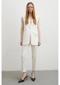 Resim Skinny Kumaş Pantolon Ekru Ekru 