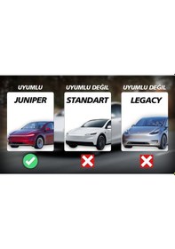 Resim Tesla Model Y Juniper İçin Uyumlu Arka Koltuk Klima Havalandırma Koruyucu Mat Siyah 