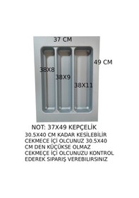 Resim 37/49 Cm 2'li Takım Cekmece Içi Kasıklık Ve Kepçelik Grı 30/40 Cm Kadar Kesılebılır 