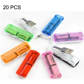 Resim 20 Pcs Usb 2.0 Çok Kart Okuyucu, Destek Sd / Mmc, Ms, Tf, M2 Kart, Rastgele Renk Teslimat Rastgele Renk 