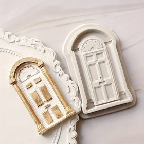 Resim 3D Noel Kapı Dantel Silikon Kalıpları Dekorasyon Araçları için 