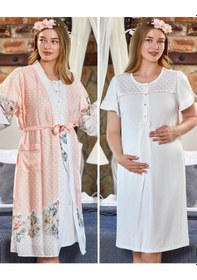 Resim Cossy By Aqua 23170-23172 Pudra Hamile Lohusa Gecelik Sabahlık T 