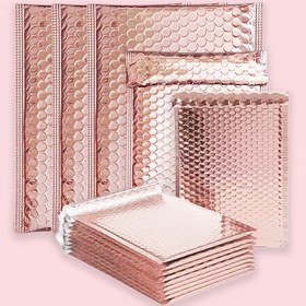 Resim 15/25 adet Holografik Gül Altın Kabarcık Posta Poşetleri, Su Geçirmez Kendinden Yapışkanlı Dolgulu Kargo Zarfları, Postalama, Paketleme, Küçük İşletmeler İçin Poli Kabarcık Poşetler 