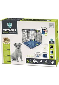 Resim M-pets Voyager 2 Kapılı Köpek Kafesi Small Mavi 61x46x48 Cm 244-52028.01 