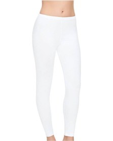 Resim Kadın Beyaz 2'li Paket Likralı Modal Uzun Spor Tayt Beyaz 