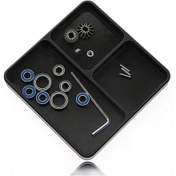 Resim Geeroyoo Evrensel Manyetik Araç Tamir Tepsisi - 4'lü Set Siyah/kırmızı/mavi - 1/8 & 1/10 Rc Araçlar İçin 