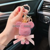 Resim Silver1 Gıoıo Yeni Ipek Eşarp Anahtarlık Kişiselleştirilmiş Inci Papyon Çanta Çekicilik Dokuma Anahtarlık (Yurt Dışından) 