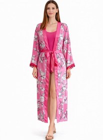 Resim SUGULL Beli Kemerli Uzun Kimono 