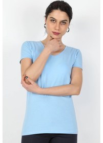 Resim Kadın Süprem Kısa Kollu Tişört Açık Mavi 