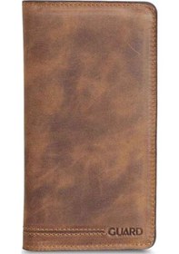 Resim Guard Plus Telefon Girişli Crazy Taba Hakiki Deri Unisex Cüzdan 