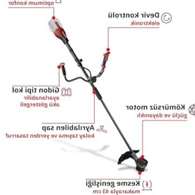 Resim markentegra Akülü Çalı Tırpanı, 36V, 43 cm Kesme Genişliği, Kömürsüz Motor 