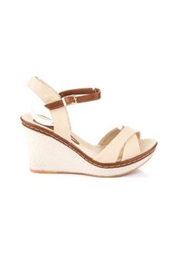 Resim Fox Shoes Bej Kadın Dolgu Topuklu Ayakkabı 9674040205 