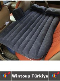 Resim Wintoup Özel Üretim Konforlu Araba Yatağı Outdoor Kamp Piknik Havuz Pompa Hediyeli Araç İçi Şişme Yatak Seti Gri 