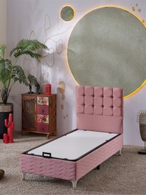 Resim Beehanem Bengü 90x190 Tek Kişilik Baza Başlık 2 Li Set Babyface207 Pembe 