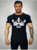 Resim BLACK -Çift Dumbell Fitness T-shirt 
