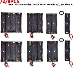 Resim Gudyir 18650 Serisi Pil Tutucu Kasa - 4 Yuvalı Plastik Depolama Kutusu, Kablolu, Çeşitli Konfigürasyonlara Uyumlu, Pil Dahil Değil - 1/2/8 Paket 