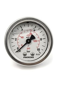 Resim Pakkens 0-10 Bar 50 mm Arkadan Bağlantılı Gliserinli Manometre G 1/4 inç 