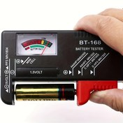 Resim 1 adet AA/AAA/C/D/9V/1.5V Düğme Hücre Batarya Test Cihazı, Renk Kodlu Ölçerli Plastik Volt Kontrol Cihazı, Elektrik Tel Ölçümü için Evrensel Ölçüm, Batarya Test Aracı | Basit Tasarım | Plastik Yapı 