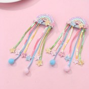 Resim 1 Çift Gökkuşağı Parıltılı Renkli Payetli Polyester Peluş Sevimli Bohem Tarzı Saç Tokaları, 15 Yaş Üzeri Kızlar ve Gençler İçin Günlük Saç Aksesuarları, Büyükannelerin Torunlarına, Ebeveynlerin Kızlarına Göndermesi İçin Uygun ve İyi Arkadaşlar Tatil Hediyeleri 