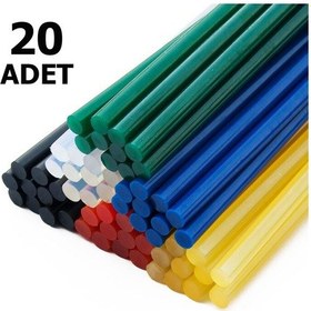 Resim 20 Adet. Renkli Silikon. 11 Mm. Sıcak Kalın Silikon. Karışık Renk 